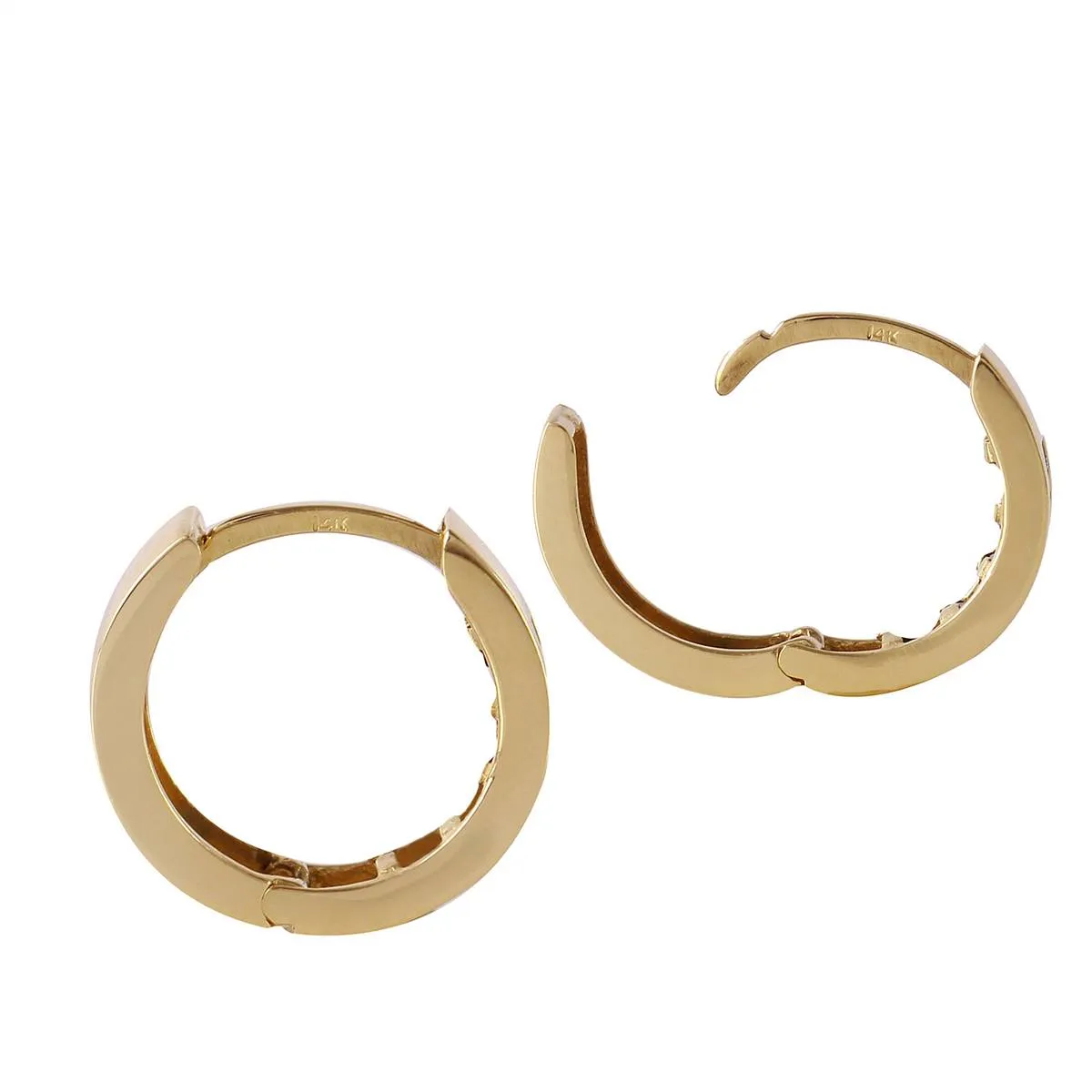 1.3 Carat 14K Solid Yellow Gold Hoop Earrings Natural Sapphire