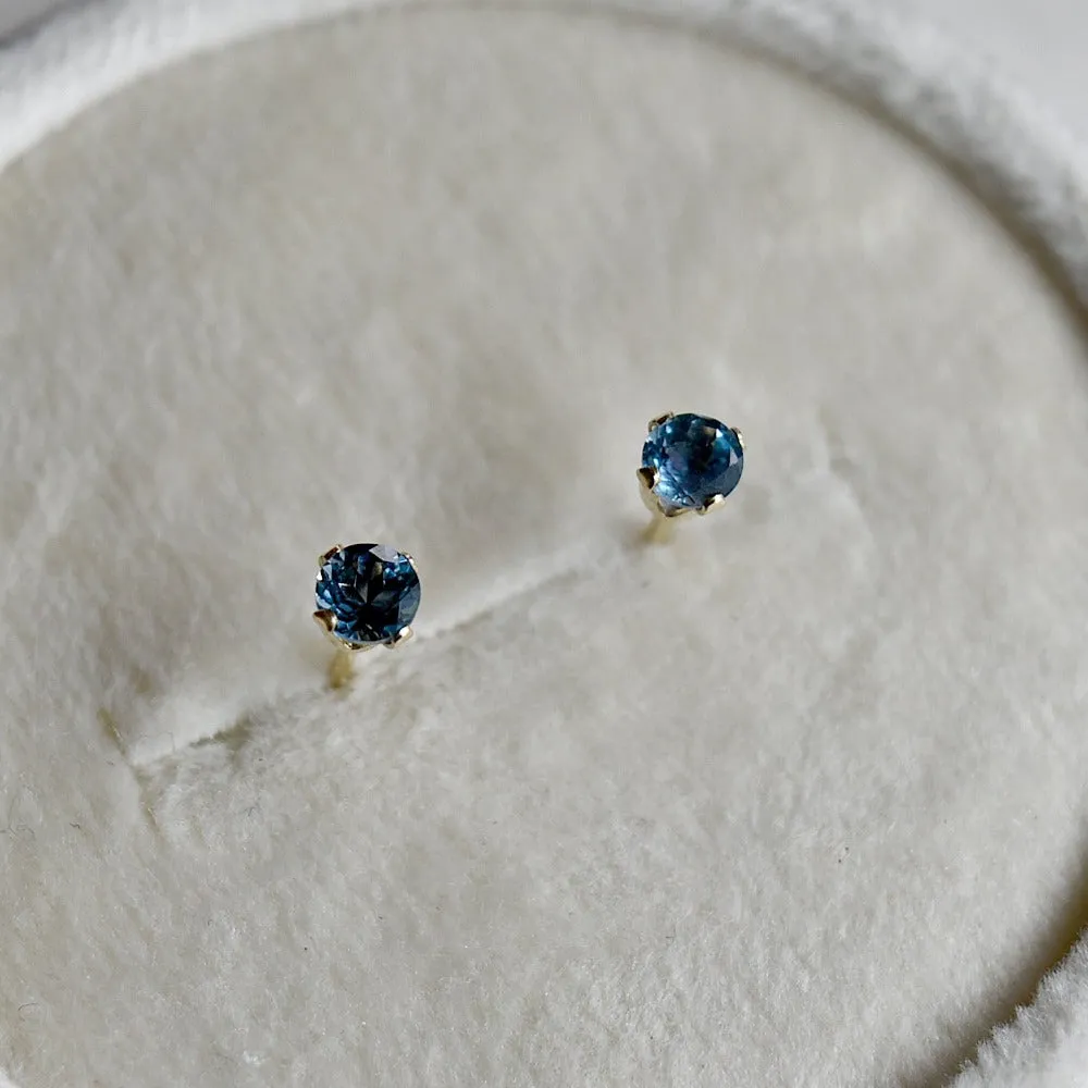 14k Gold London Blue Topaz Studs