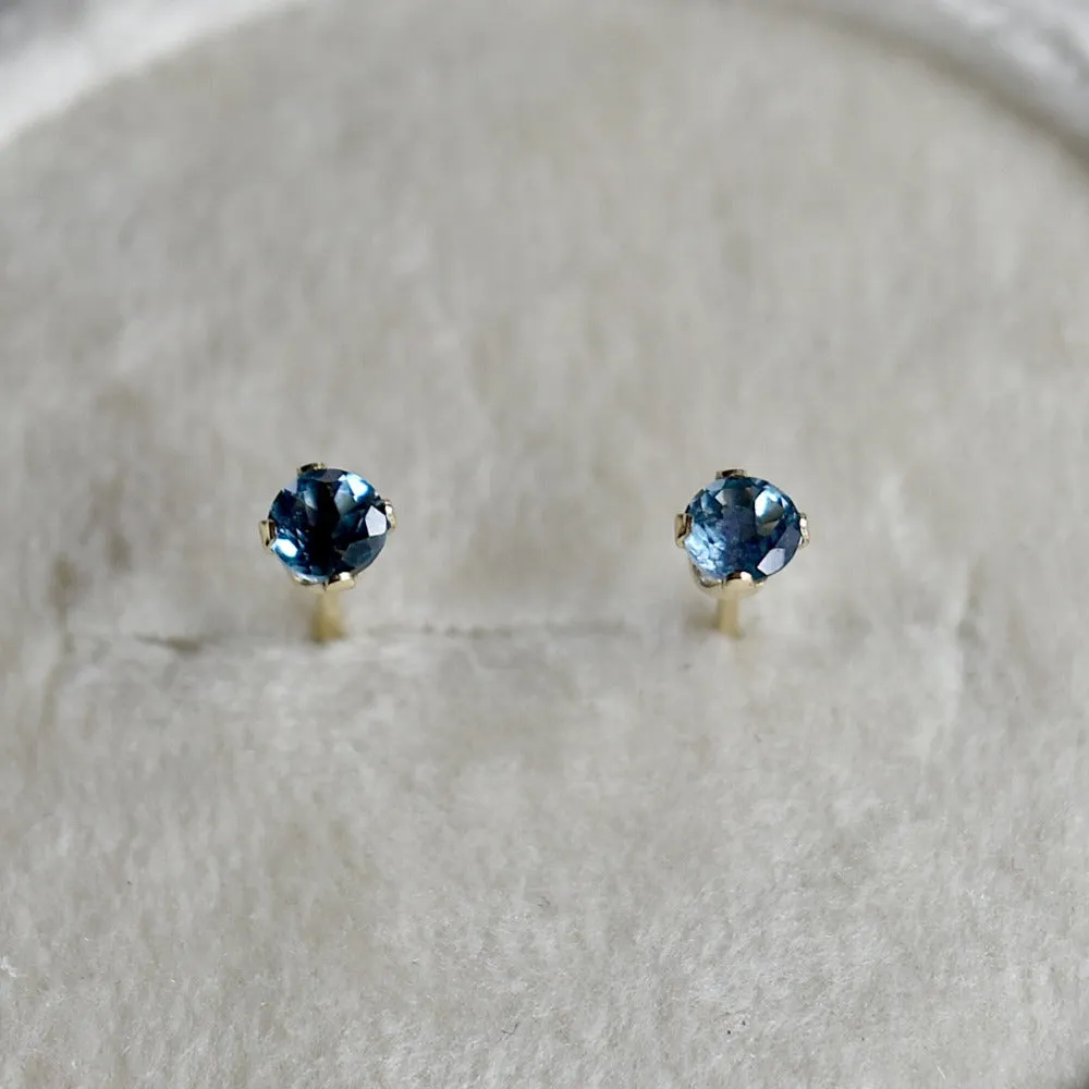 14k Gold London Blue Topaz Studs