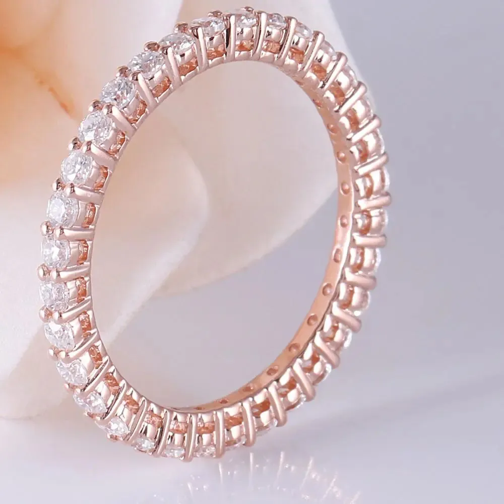 14k Rose Gold Eternity Ring / Wedding Band 0.75ct Total