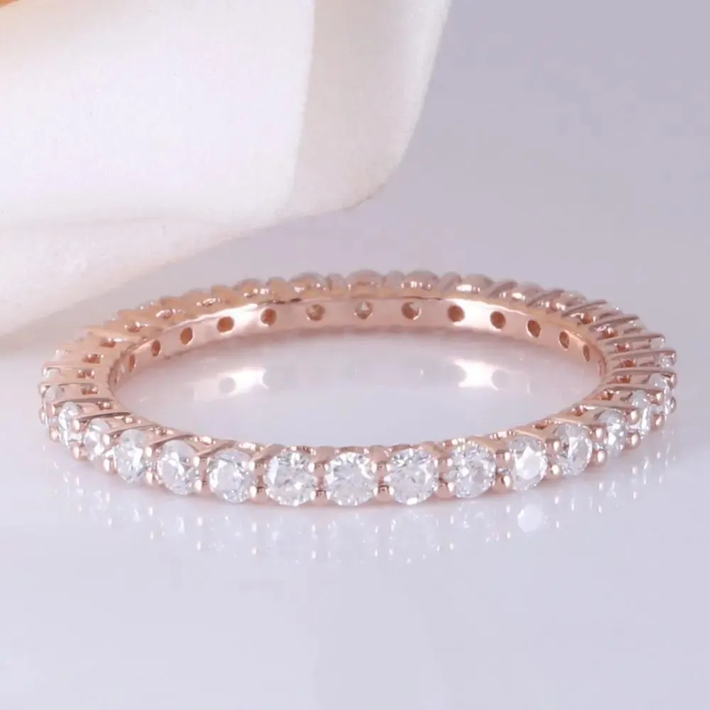 14k Rose Gold Eternity Ring / Wedding Band 0.75ct Total