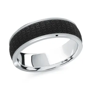 14K White Gold Ring from the Noir Collection by Malo - MRDA-077-7W