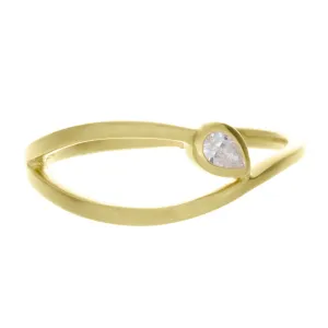 14k Yellow Gold Diamond Open Band Ring