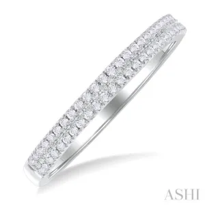 1/5 Ctw Double Row Round Cut Diamond Fashion Ring in 14K White Gold