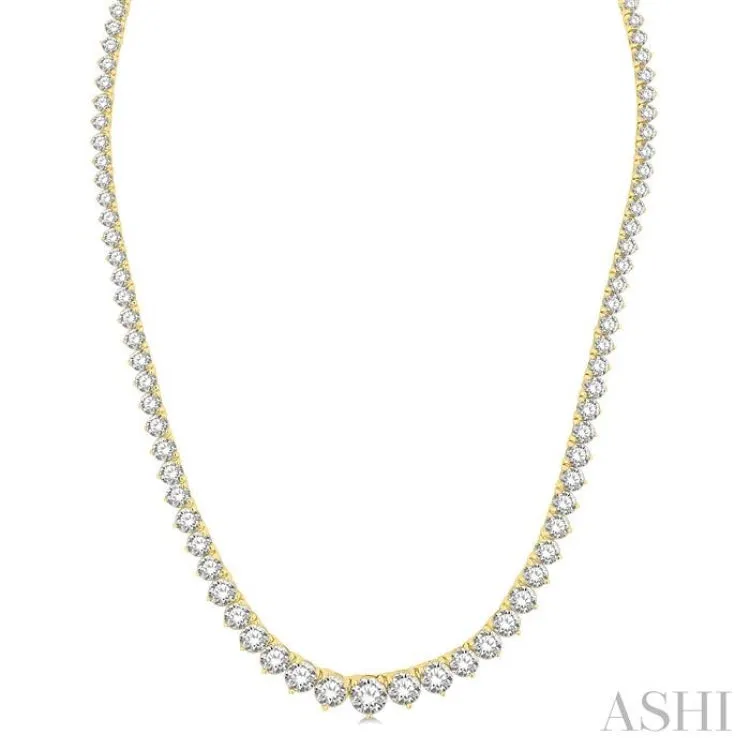 15 ctw Riviera Round Cut Diamond Necklace in 14K Yellow Gold