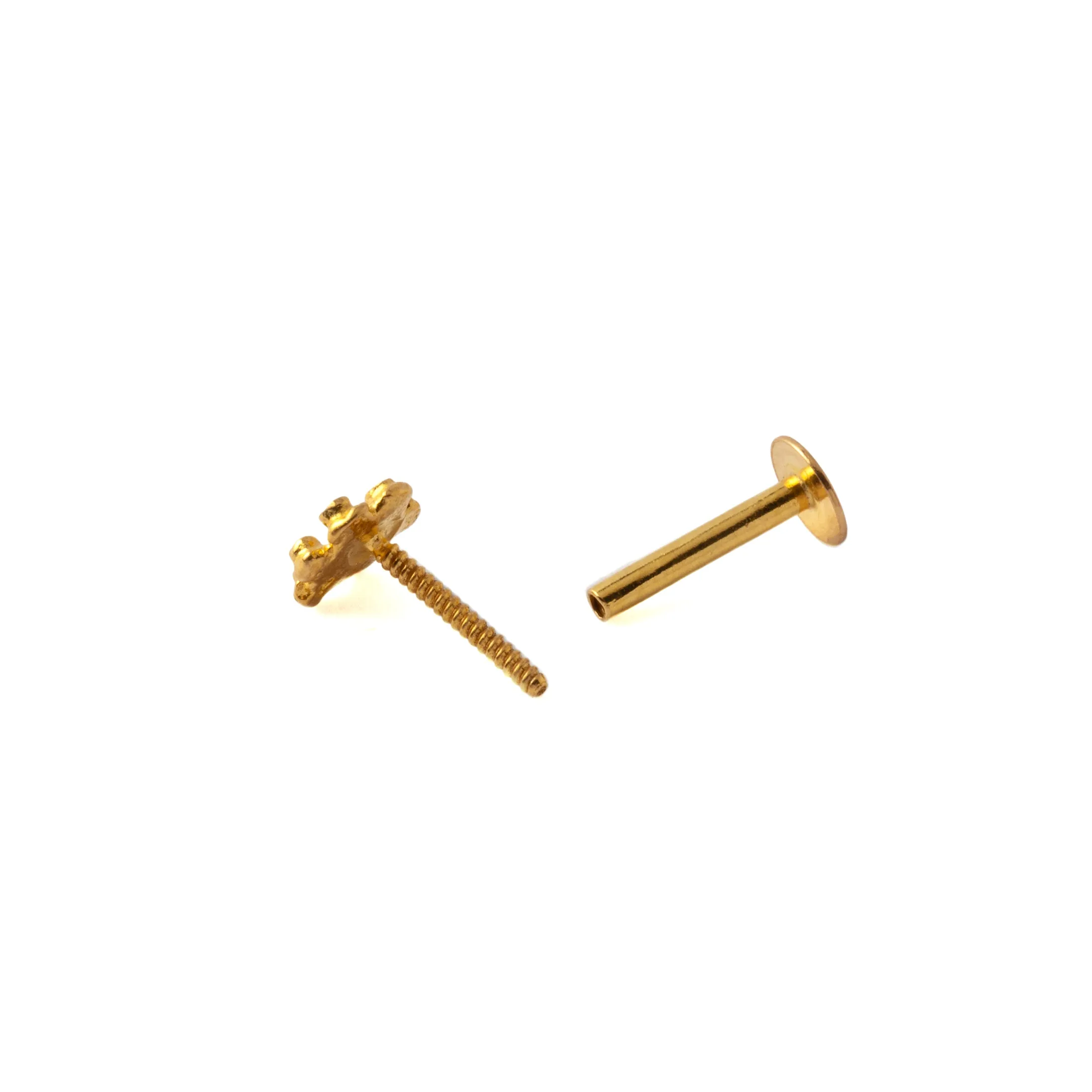 18k Gold Flower Flat Back Stud