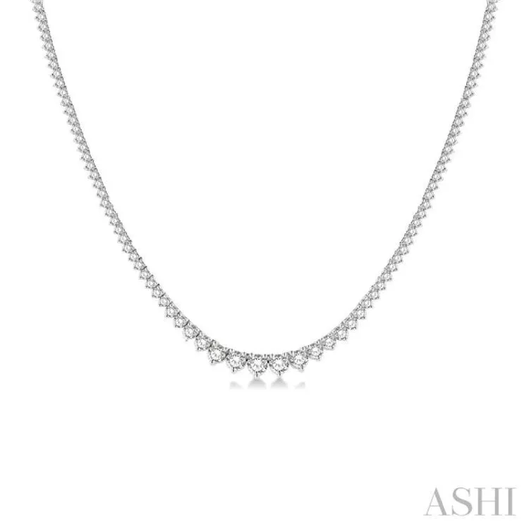 5 ctw Riviera Round Cut Diamond Necklace in 14K White Gold