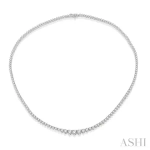 7 ctw Riviera Round Cut Diamond Necklace in 14K White Gold