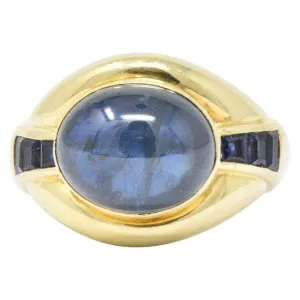 8.00CTS Sapphire & 18K Gold Vintage Ring