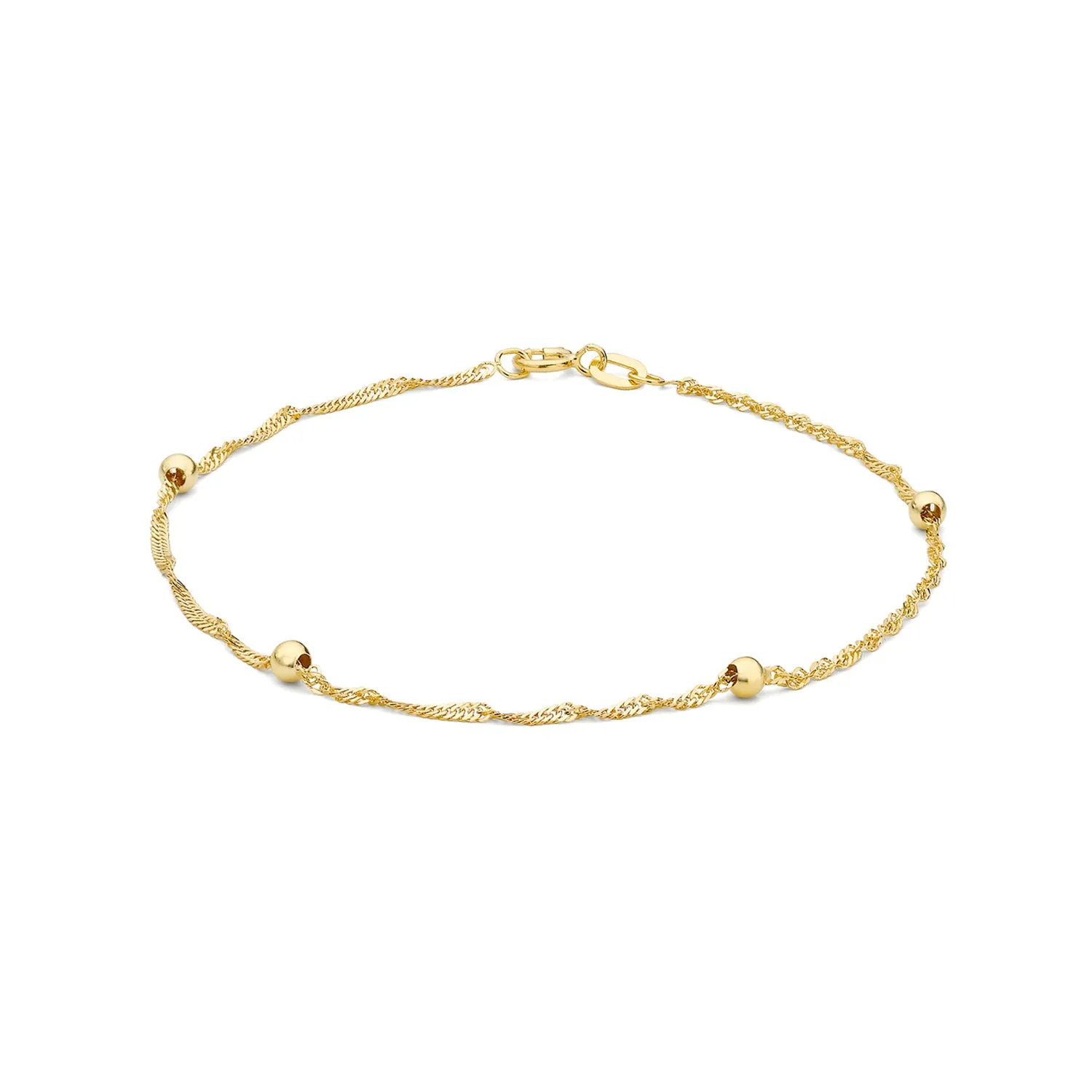 9K Yellow Gold Curb Chain Bracelet - 1.23.1382