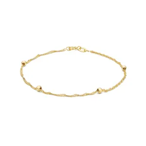 9K Yellow Gold Curb Chain Bracelet - 1.23.1382