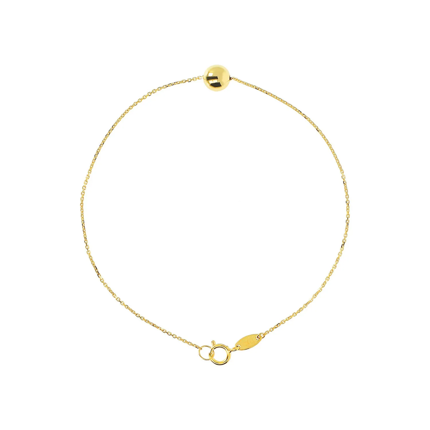 9K Yellow Gold Single Ball Bracelet - WSGD90199.YG