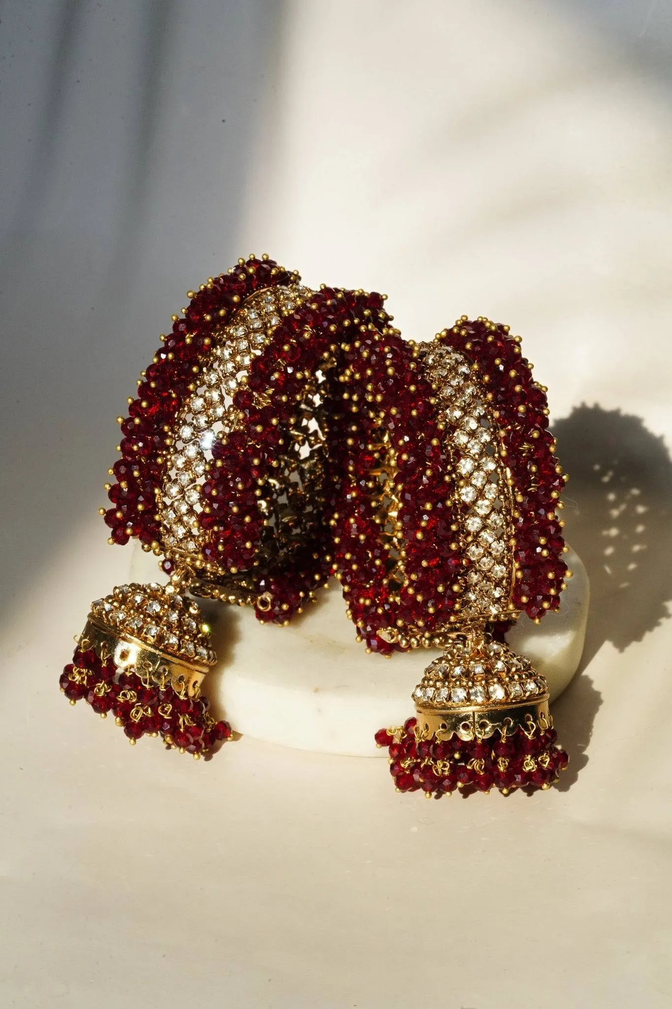 Aliya - Pair of Beaded Jhumka Bangles (Set of 2)