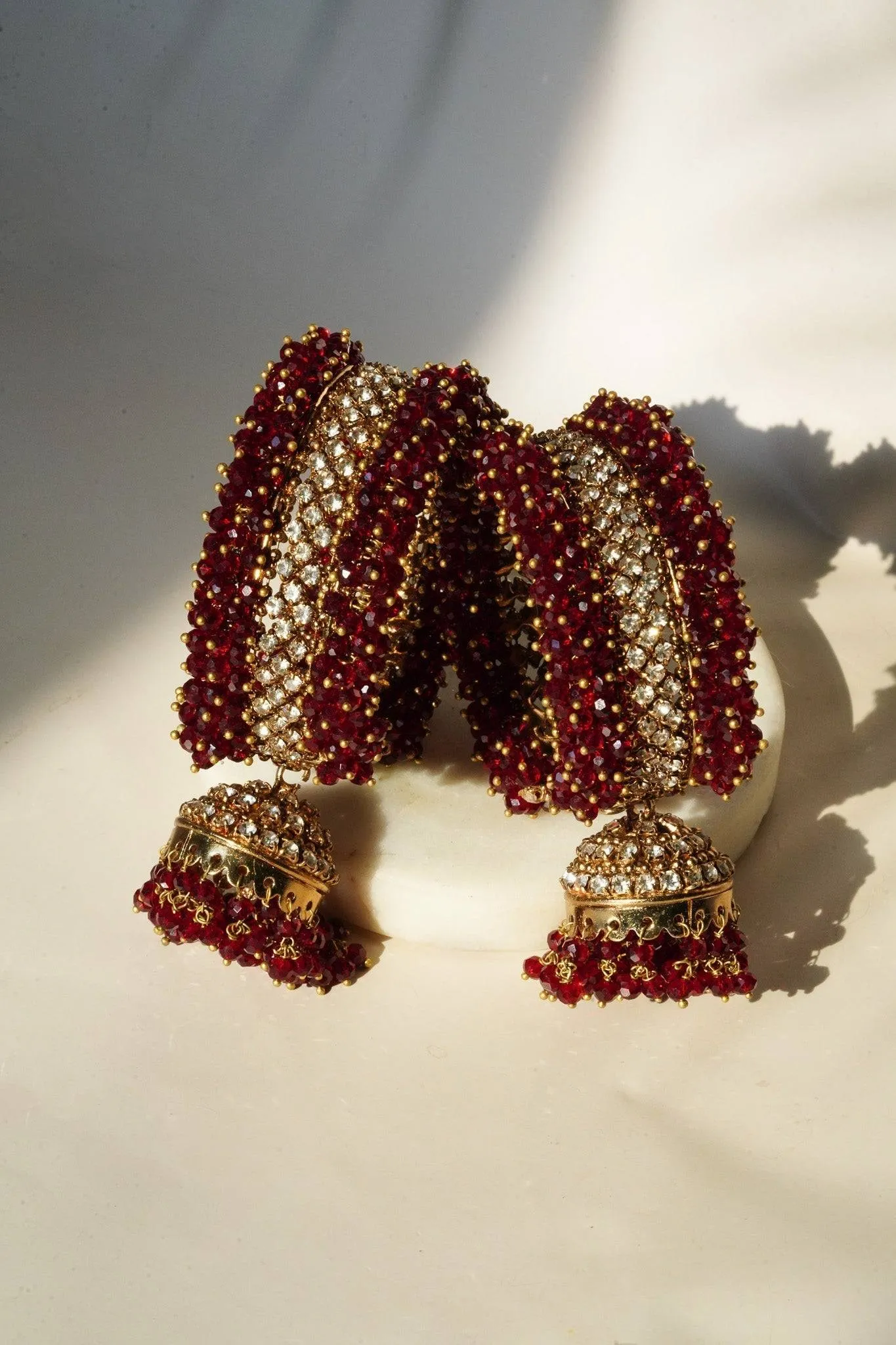 Aliya - Pair of Beaded Jhumka Bangles (Set of 2)