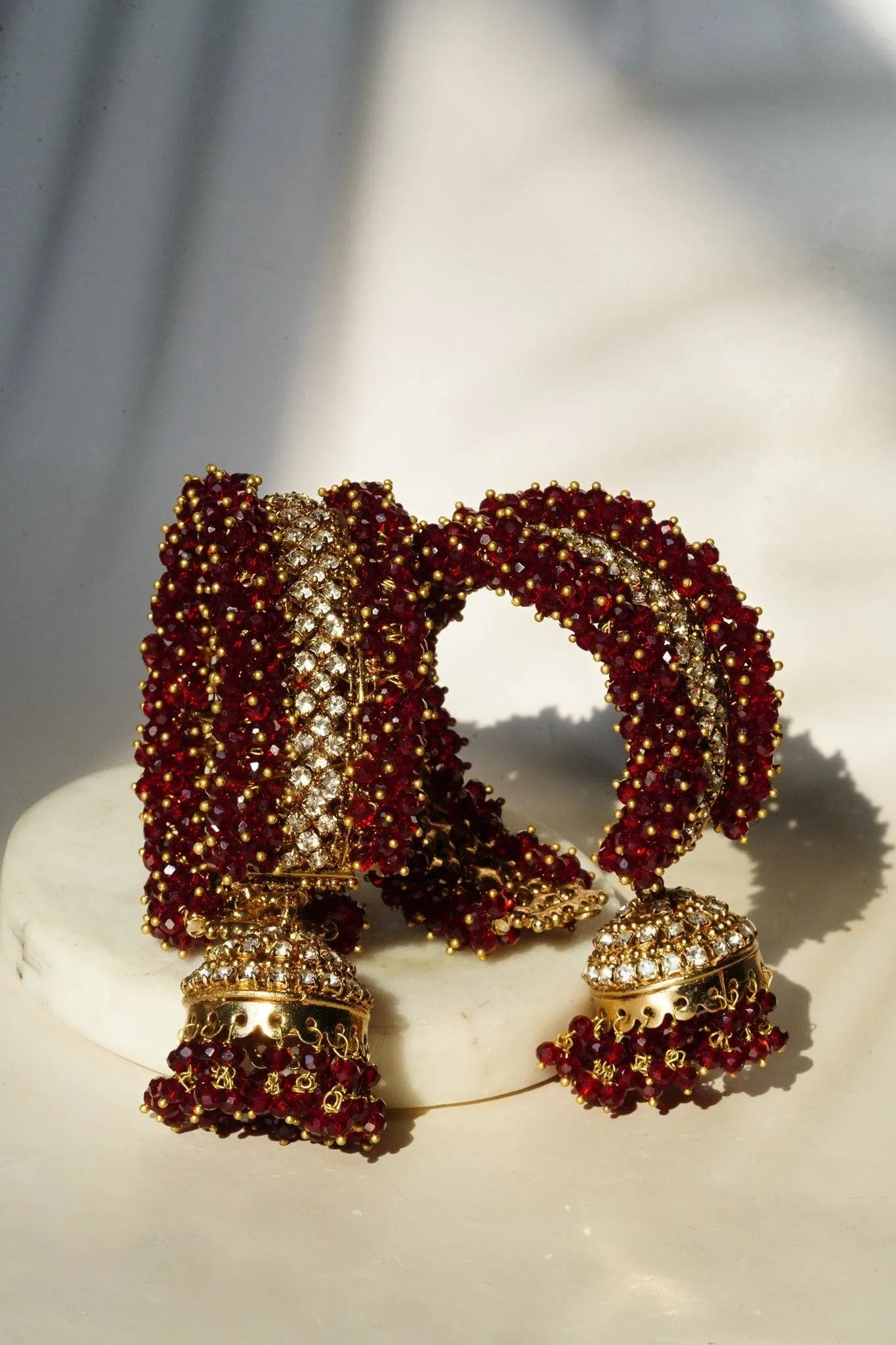 Aliya - Pair of Beaded Jhumka Bangles (Set of 2)