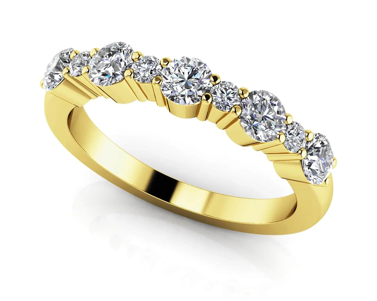 Alternating Diamond Anniversary Diamond Ring with 0.35 ct.(finished) 1.4mm, 2.5mm