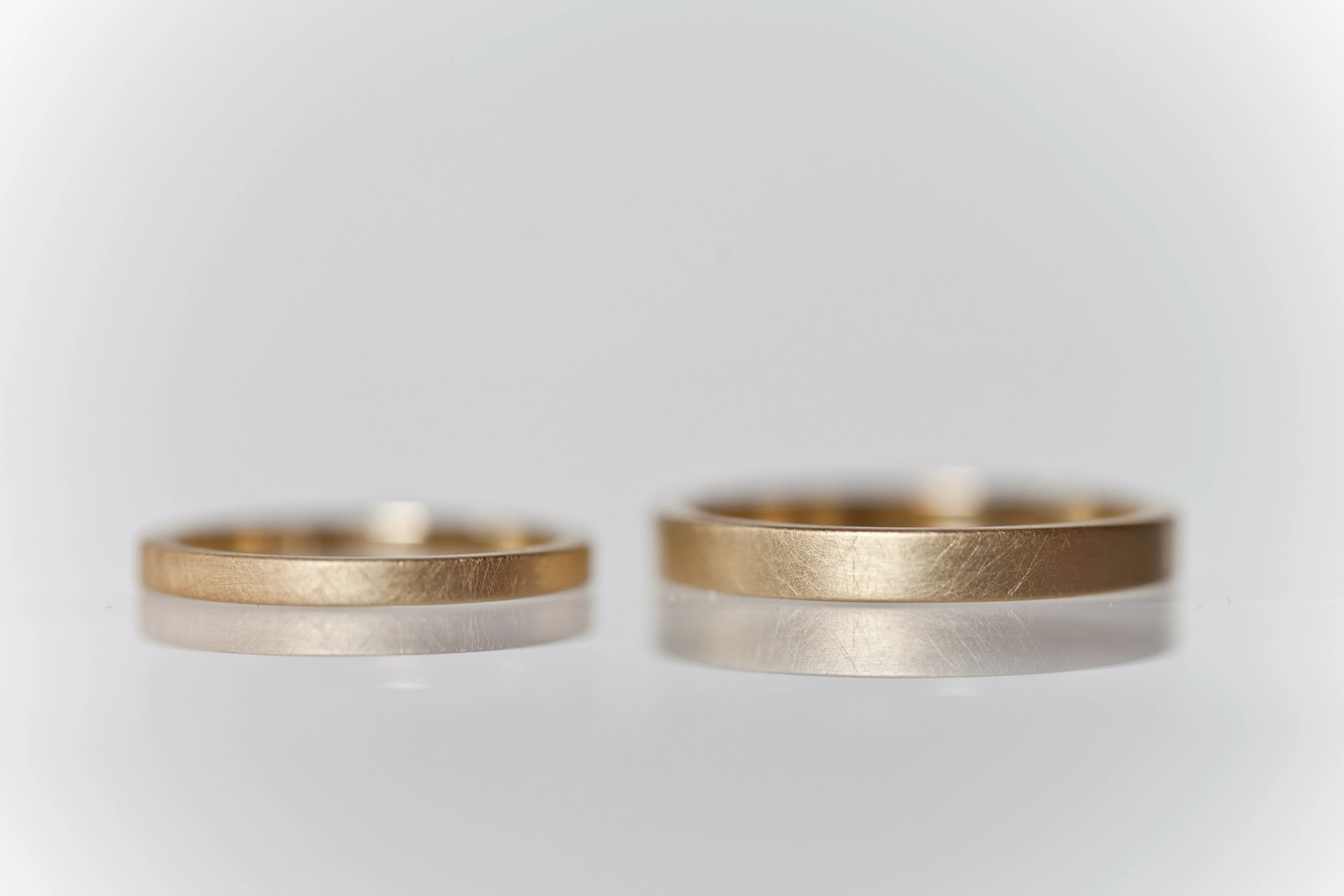 Angular Wedding Ring Set Matt