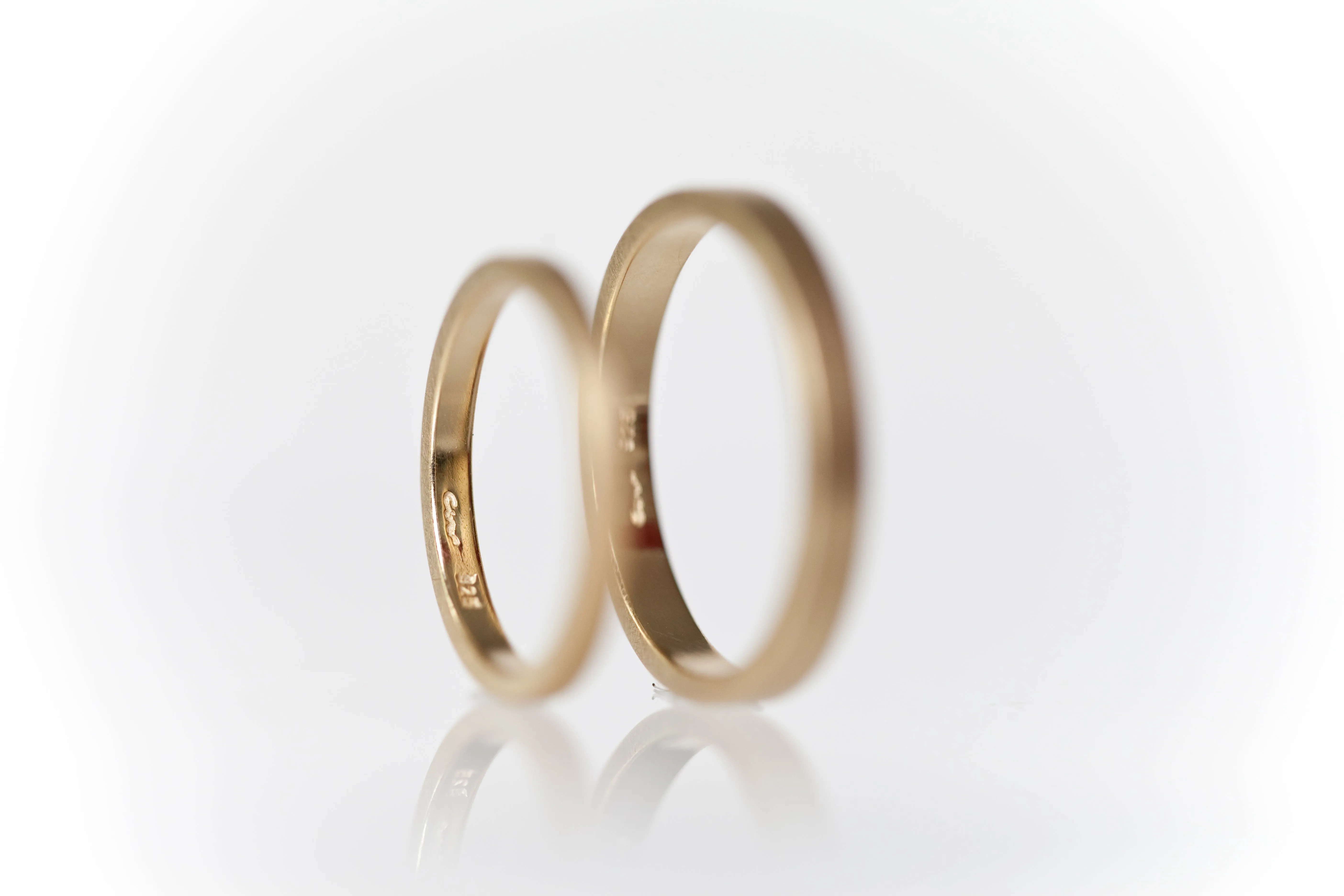 Angular Wedding Ring Set Matt