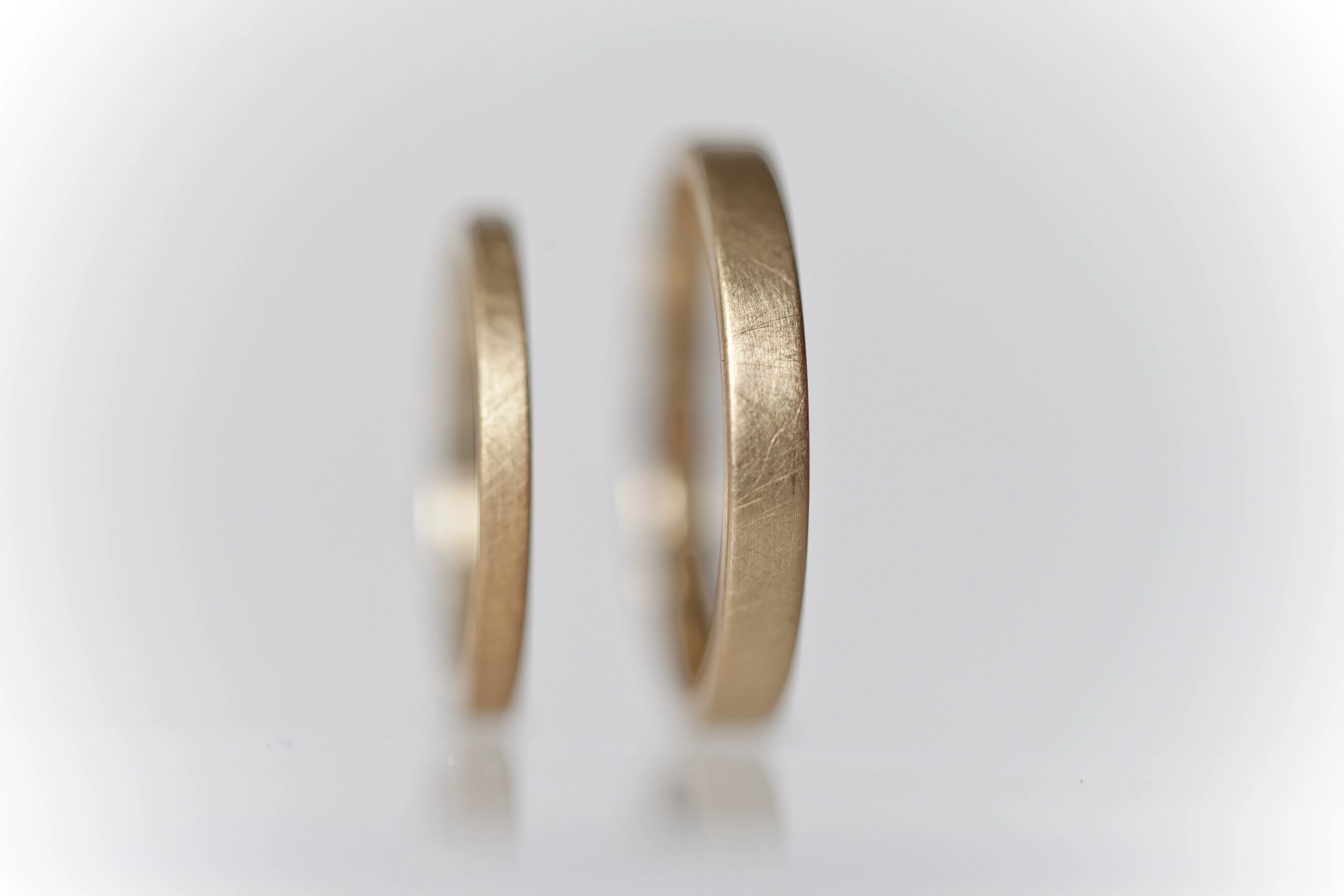 Angular Wedding Ring Set Matt