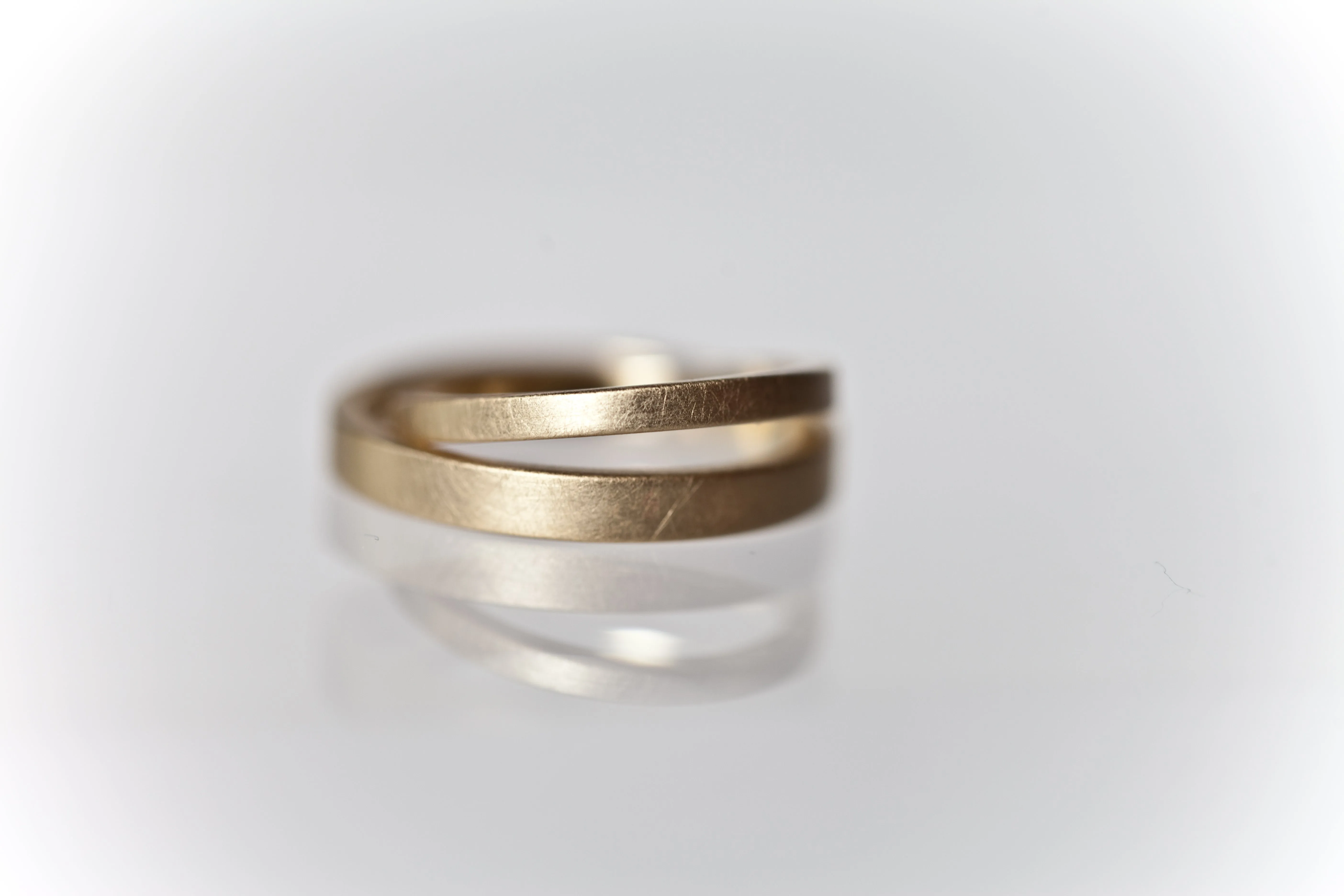 Angular Wedding Ring Set Matt