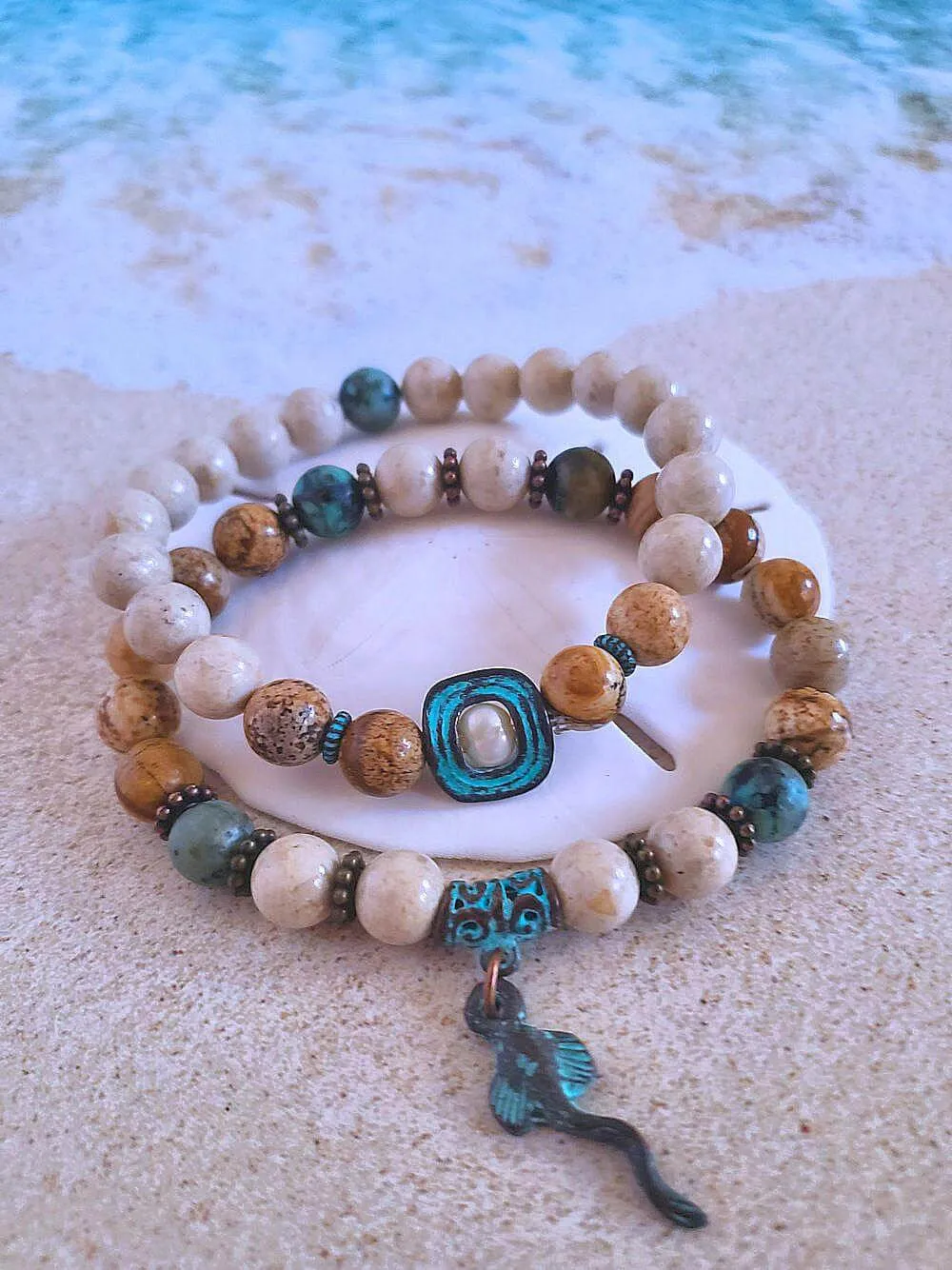 Beachy Bracelets - Pearls & Stones