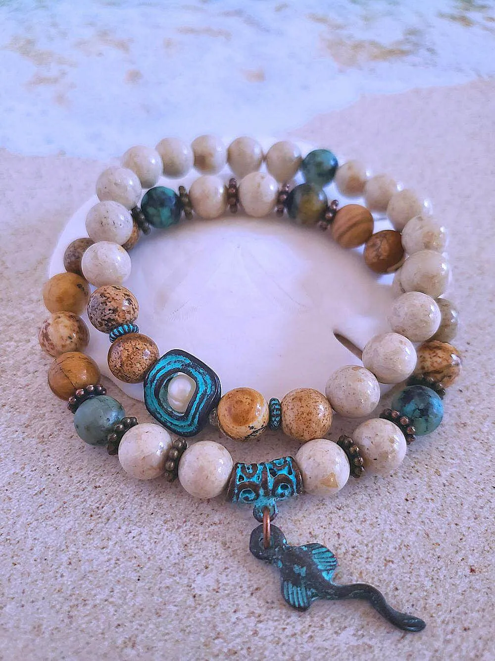 Beachy Bracelets - Pearls & Stones