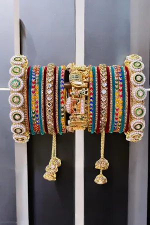 Bollywood Inspired  Premium Bridal Bangle Chura Set, Indian Bangles, Pakistani Banges, Bridal Bangles Jewelry, Wedding Bangle set, Chura Jewellery set