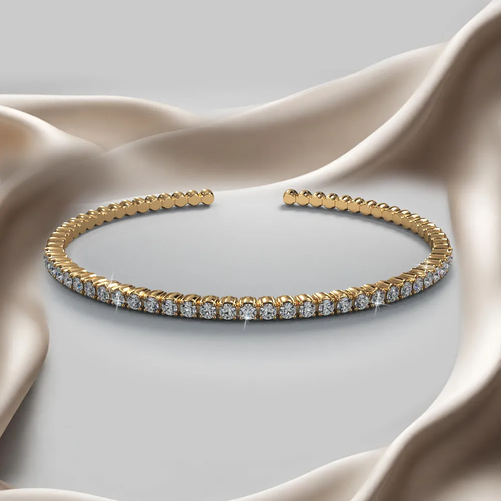 Brilliant Cut Round Diamond Flexible Bangle