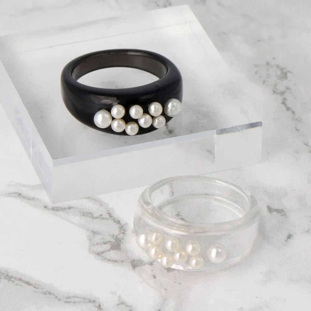 Bubble Pearl Acrylic Band Ring