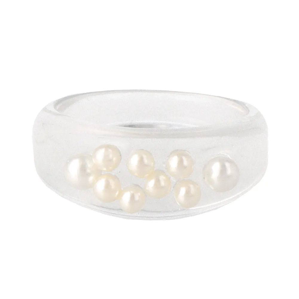 Bubble Pearl Acrylic Band Ring