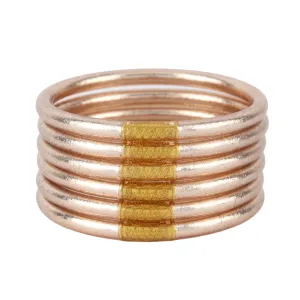 BuDhaGirl | Set of Six | All Weather Bangles in Champagne