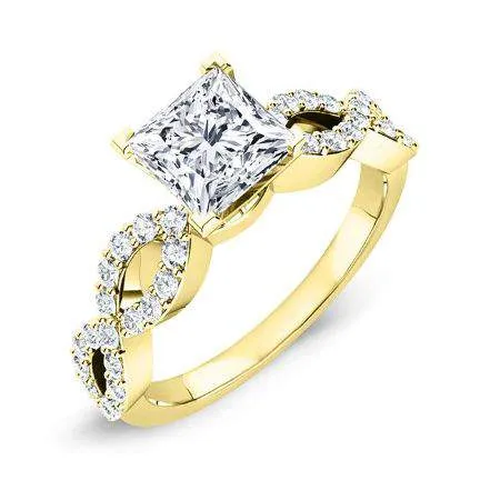 Camellia - GIA Natural Princess Diamond Engagement Ring