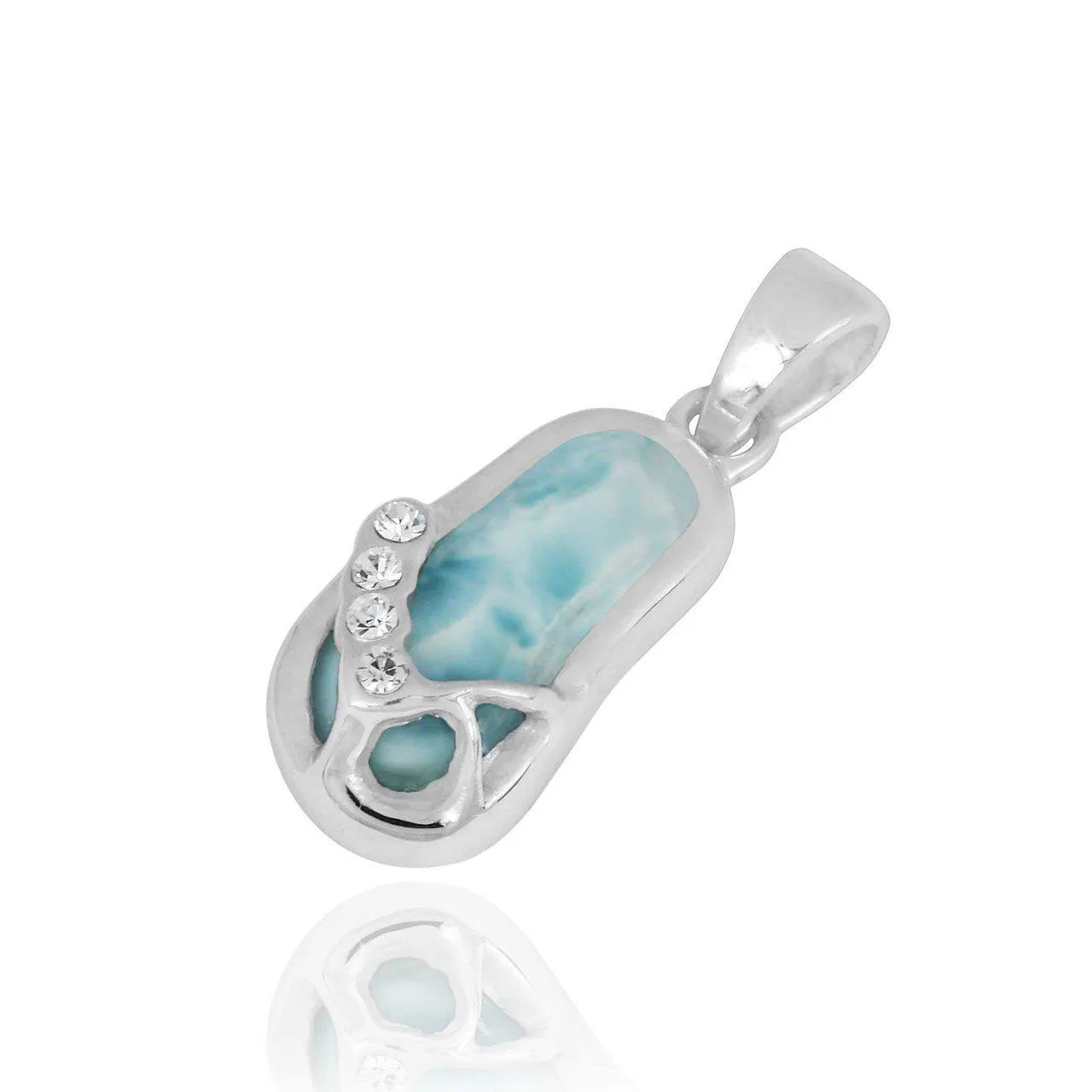 Caribbean Larimar Flip Flop Necklace - Miami