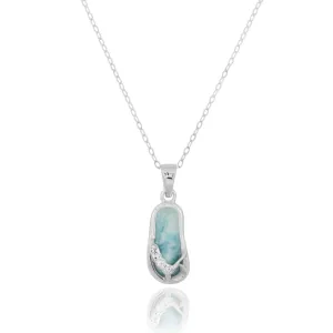 Caribbean Larimar Flip Flop Necklace - Miami