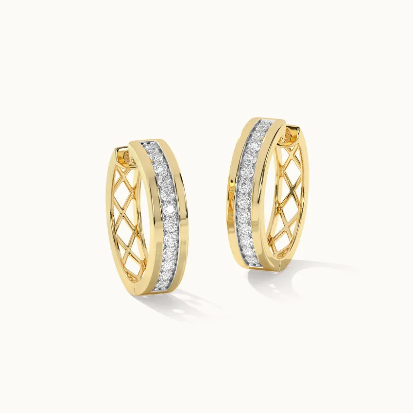 Classic Round Diamond Hoops