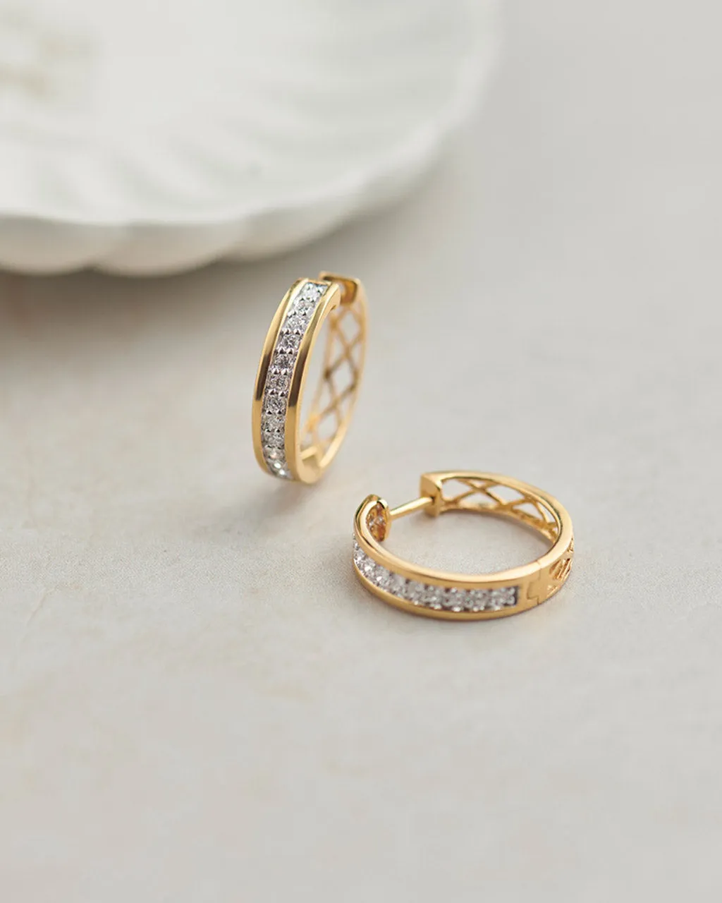 Classic Round Diamond Hoops