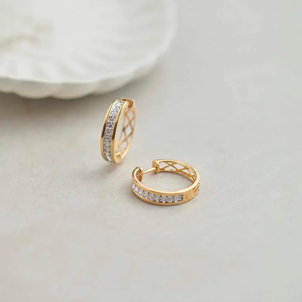 Classic Round Diamond Hoops