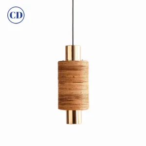 Contemporary Italian Customizable Circular Rattan Brass Pendant/Chandelier