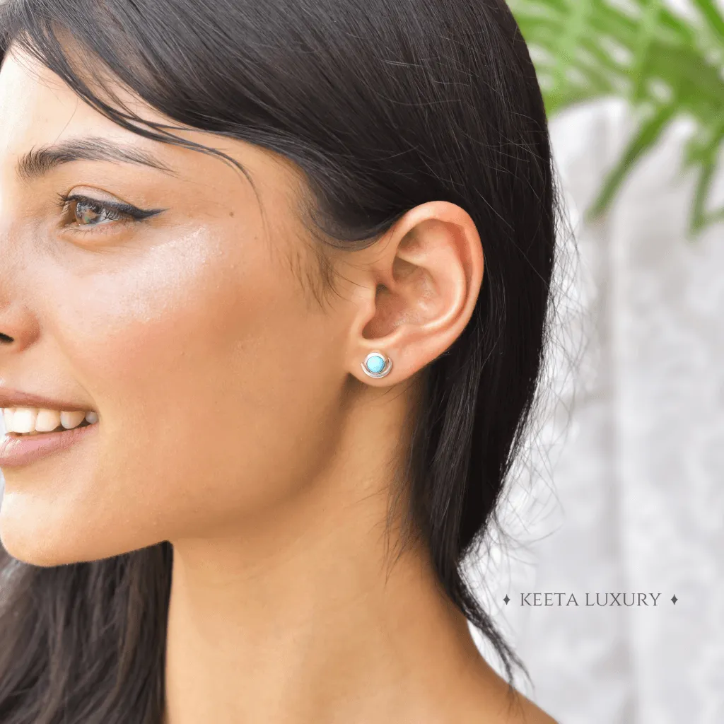 Crescent Glow - Turquoise Studs