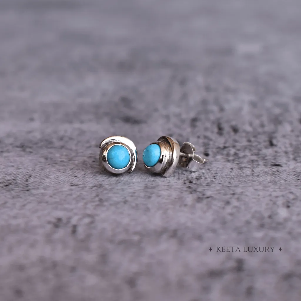 Crescent Glow - Turquoise Studs