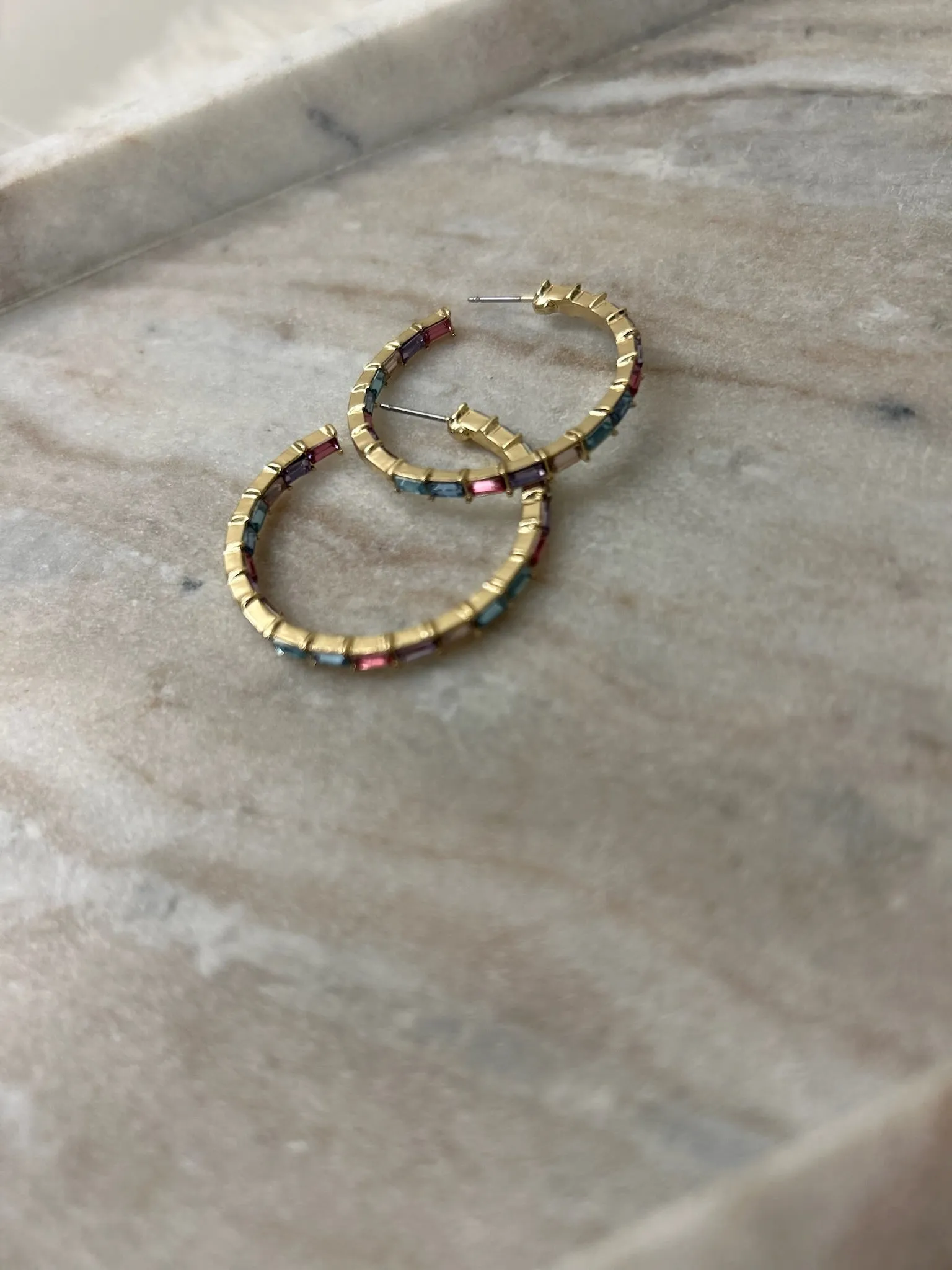 Crystal Open Circle Hoops