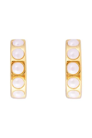 Crystal Pearl Midi Hoops