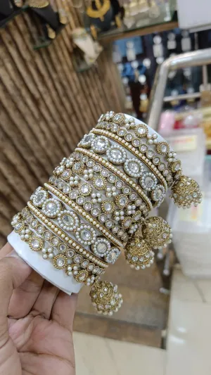 Crystal Perfection Pakistani Bangles Jhumka Set Jewellery Collection