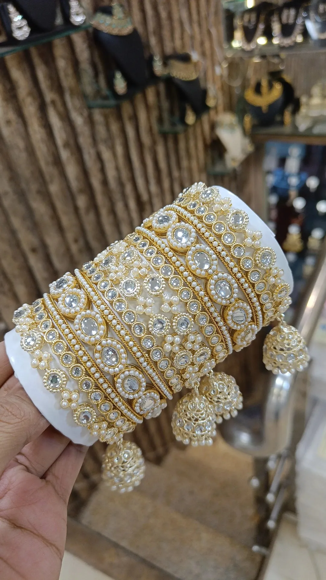 Crystal Perfection Pakistani Bangles Jhumka Set Jewellery Collection