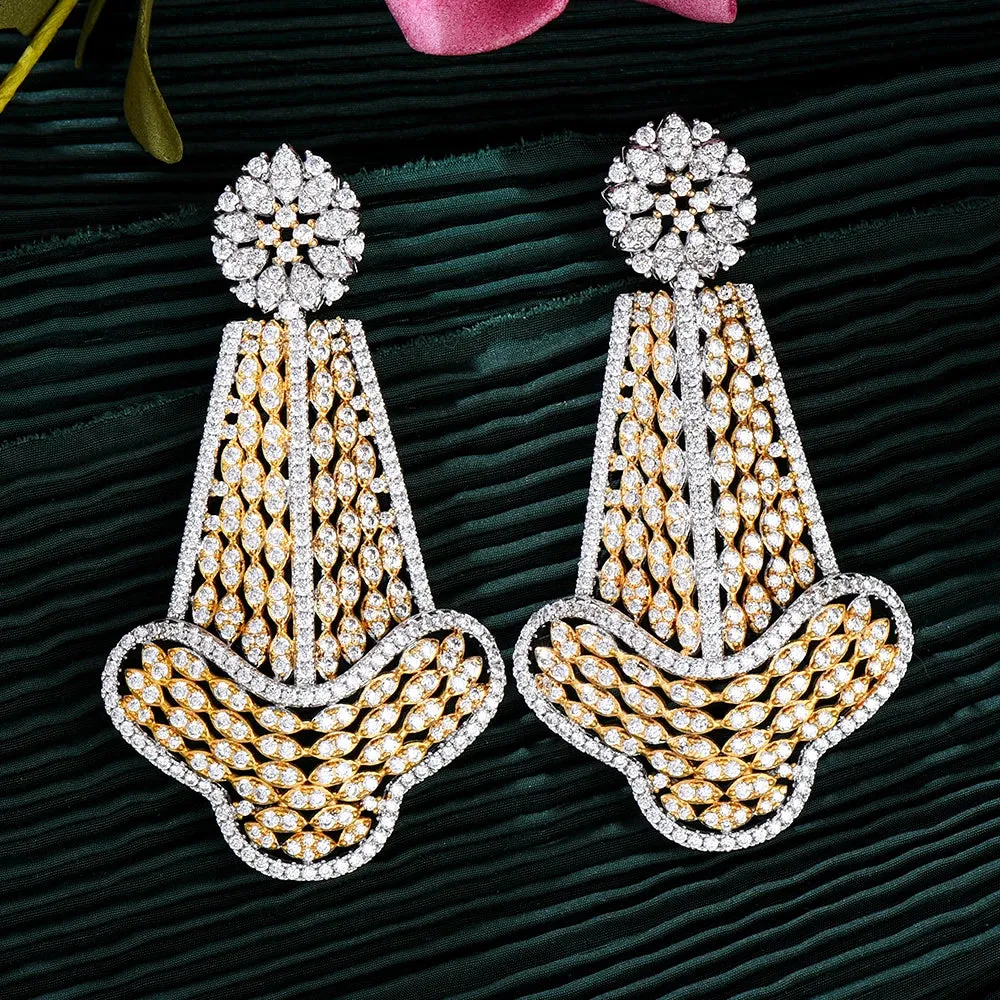 CZ Pendant Earrings Micro Cubic Zirconia Pave Party Wedding Jewelry