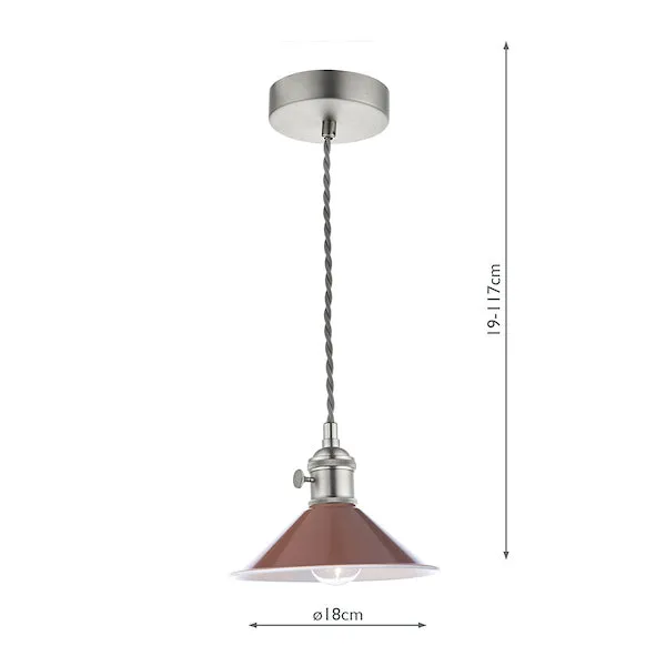 Dar Hadano Pendant Antique Chrome With Umber Shade