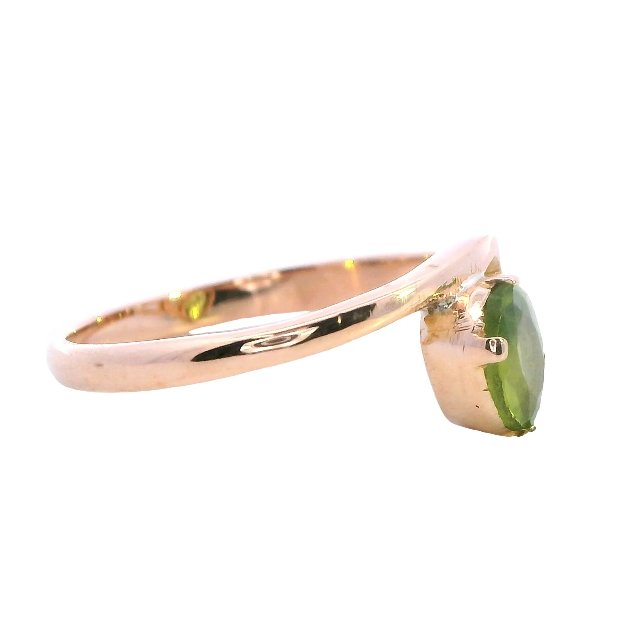 Delicate 9ct Rose Gold Peridot Ring - Subtle Elegance and Charm