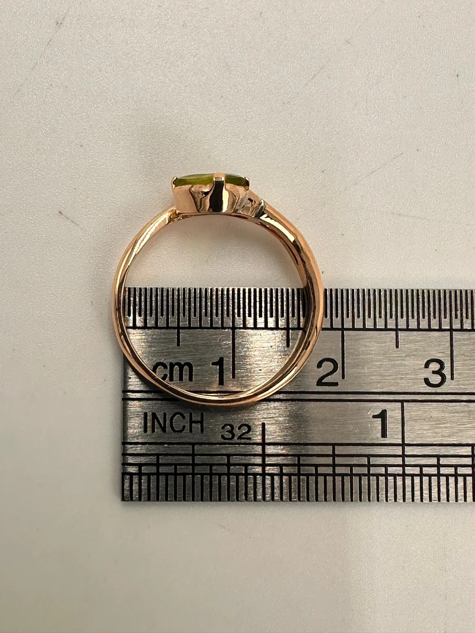 Delicate 9ct Rose Gold Peridot Ring - Subtle Elegance and Charm