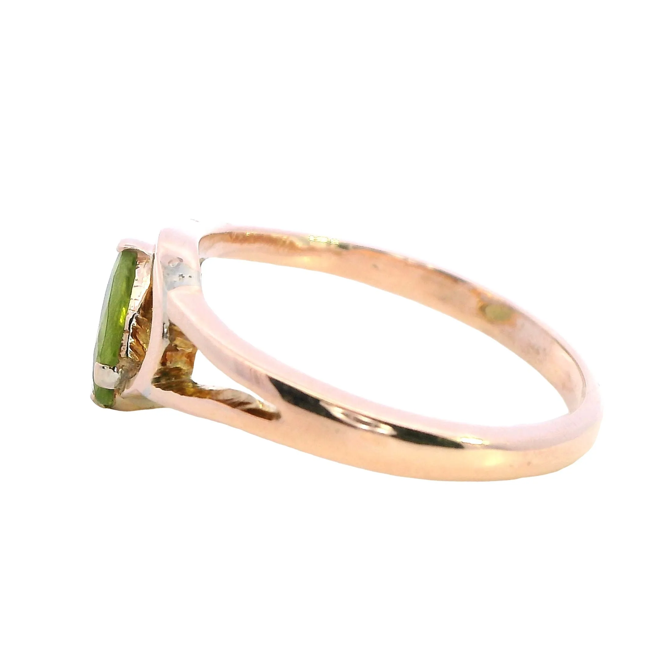 Delicate 9ct Rose Gold Peridot Ring - Subtle Elegance and Charm