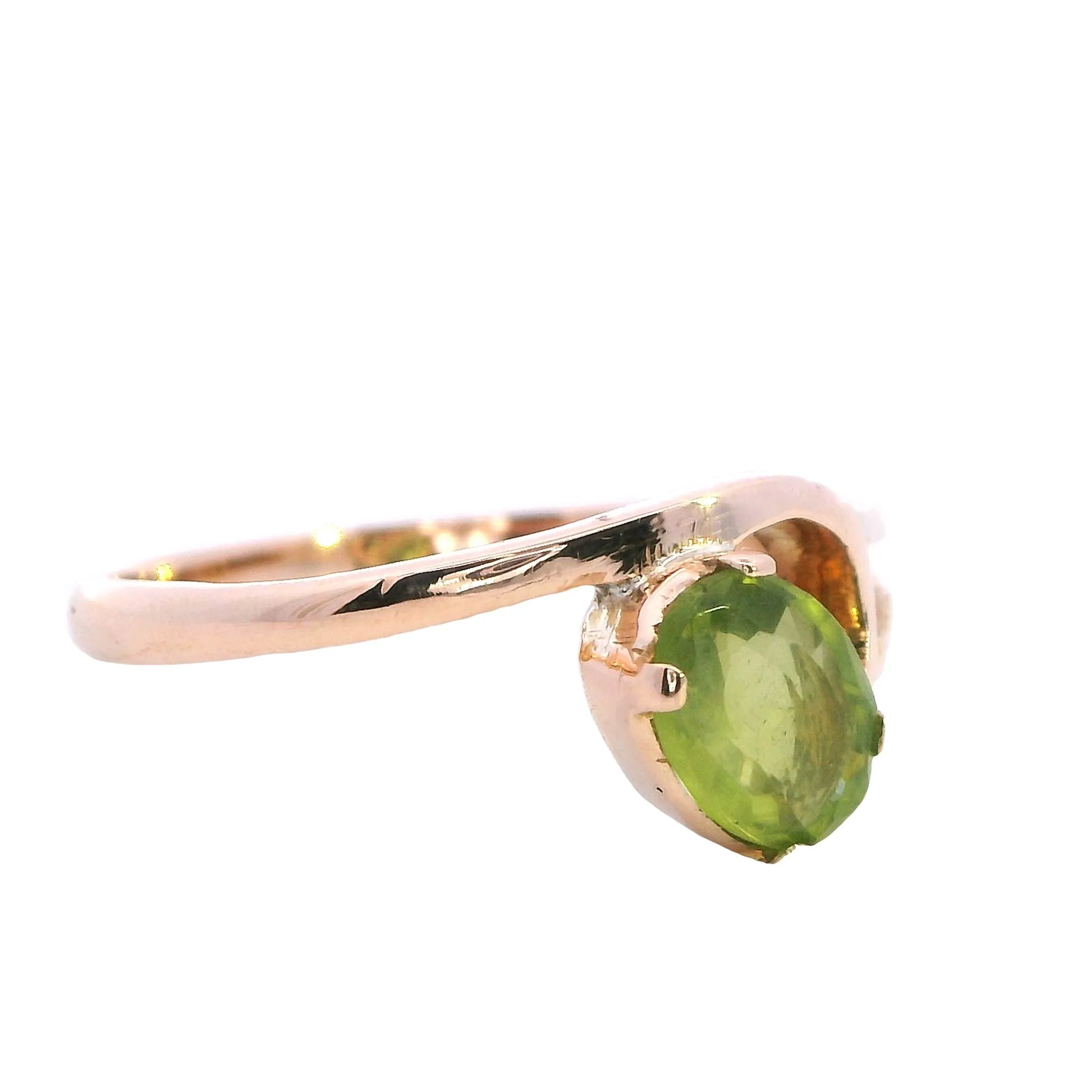 Delicate 9ct Rose Gold Peridot Ring - Subtle Elegance and Charm